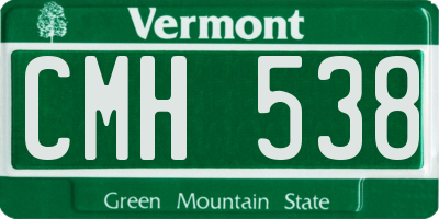 VT license plate CMH538