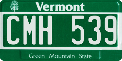 VT license plate CMH539