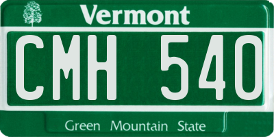 VT license plate CMH540
