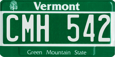 VT license plate CMH542