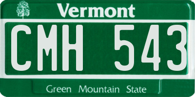 VT license plate CMH543