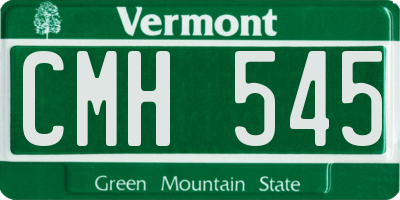 VT license plate CMH545