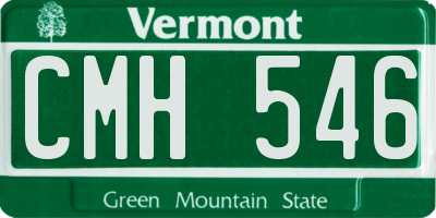 VT license plate CMH546