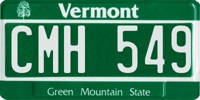 VT license plate CMH549