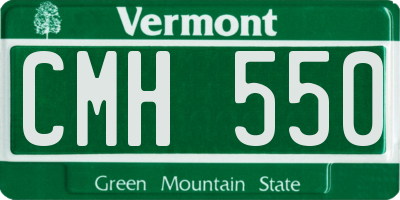 VT license plate CMH550