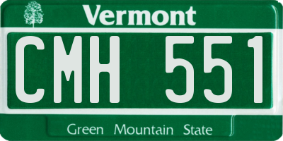 VT license plate CMH551