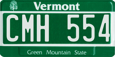 VT license plate CMH554