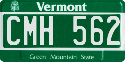 VT license plate CMH562