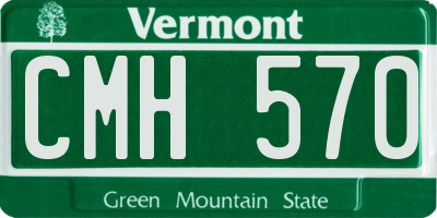 VT license plate CMH570
