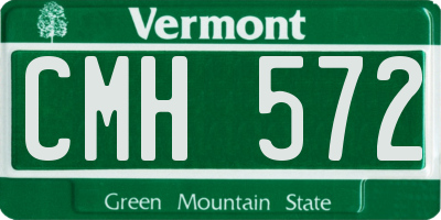 VT license plate CMH572