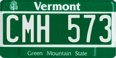 VT license plate CMH573