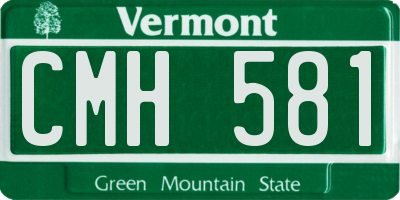 VT license plate CMH581