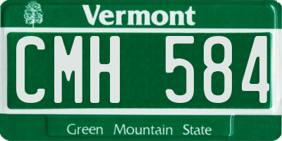 VT license plate CMH584