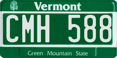 VT license plate CMH588