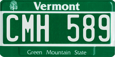VT license plate CMH589