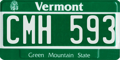 VT license plate CMH593