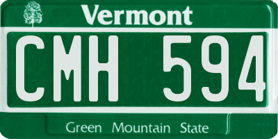 VT license plate CMH594