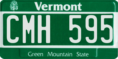 VT license plate CMH595