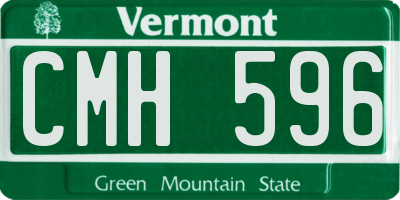 VT license plate CMH596