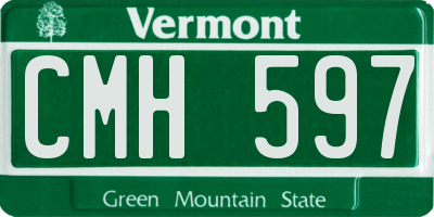 VT license plate CMH597