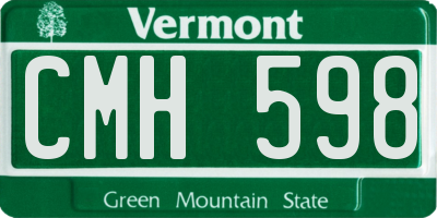 VT license plate CMH598
