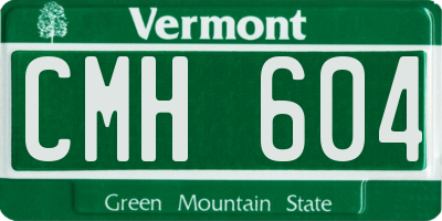 VT license plate CMH604