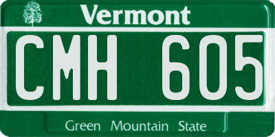 VT license plate CMH605