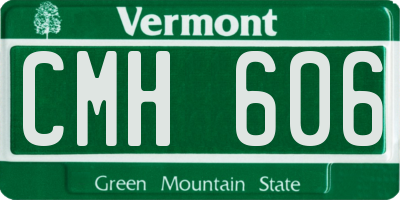 VT license plate CMH606