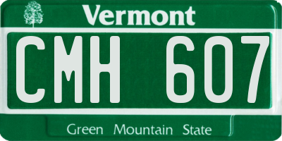 VT license plate CMH607