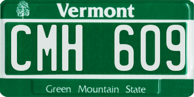 VT license plate CMH609