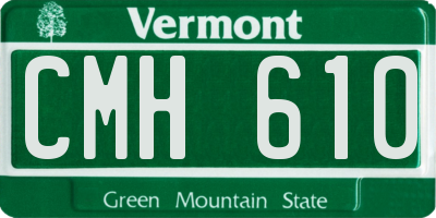 VT license plate CMH610