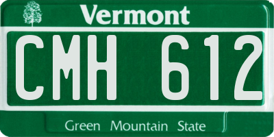 VT license plate CMH612