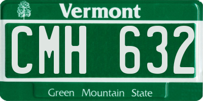 VT license plate CMH632
