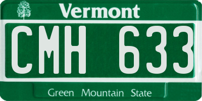 VT license plate CMH633