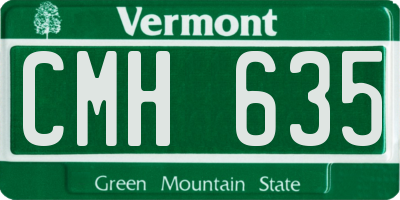 VT license plate CMH635