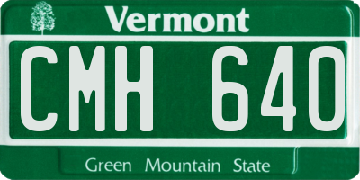 VT license plate CMH640