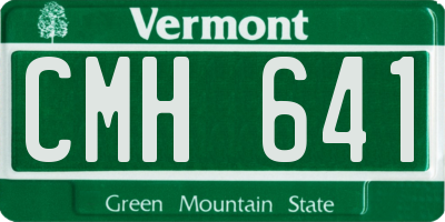 VT license plate CMH641