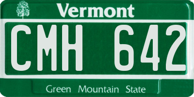VT license plate CMH642