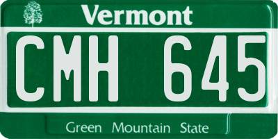 VT license plate CMH645