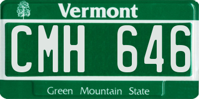 VT license plate CMH646