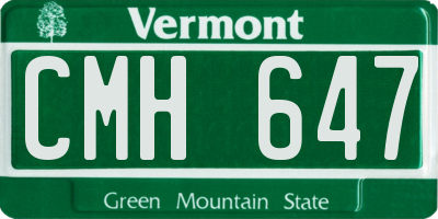 VT license plate CMH647