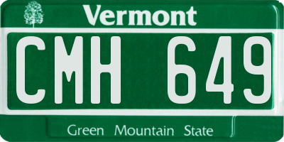 VT license plate CMH649