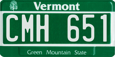 VT license plate CMH651