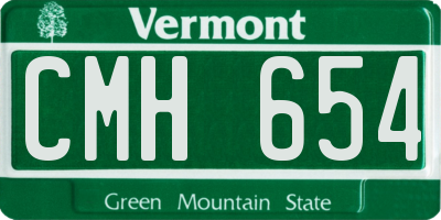 VT license plate CMH654