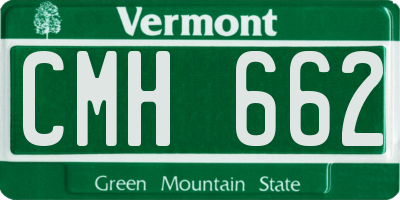 VT license plate CMH662