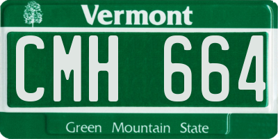 VT license plate CMH664
