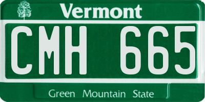 VT license plate CMH665