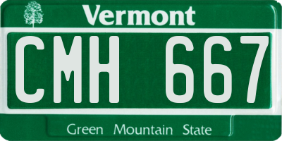 VT license plate CMH667