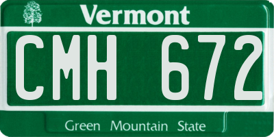 VT license plate CMH672