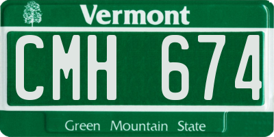 VT license plate CMH674